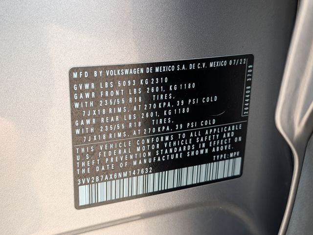 2022 Volkswagen Tiguan 2.0T SE