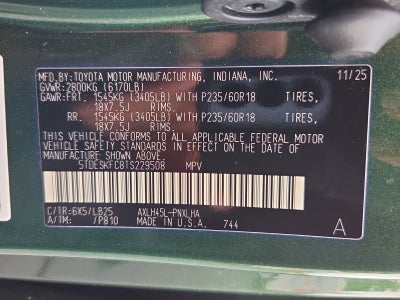 2026 Toyota Sienna Platinum 7 Passenger