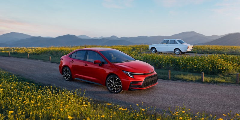 2027 Toyota Corolla 60th Anniversary Special Edition exterior with 18-inch machined black alloy wheels