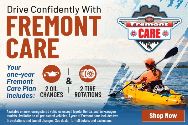 Available on all pre-owned vehicles. 1 year of Fremont care 